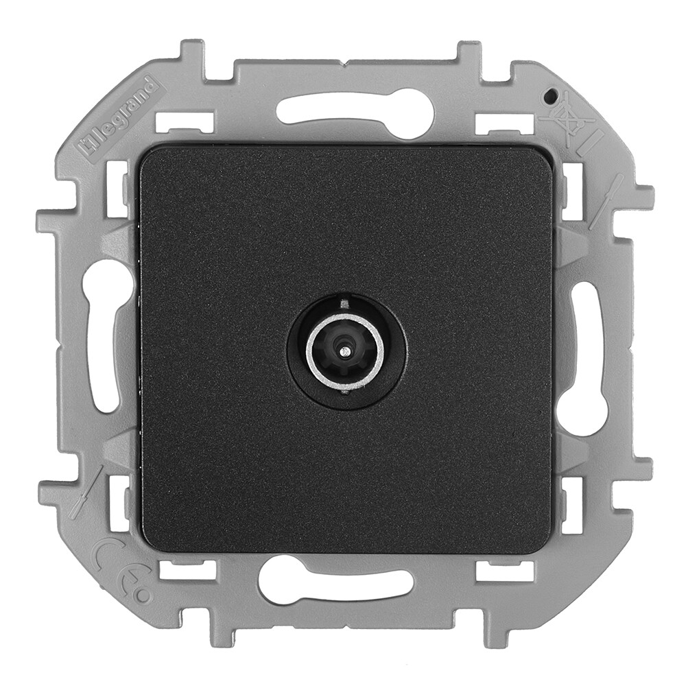 Розетка телевизионная Legrand Inspiria встраиваемая антрацит (673863)