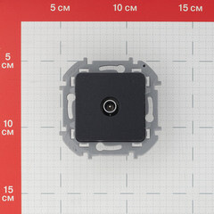 Розетка телевизионная Legrand Inspiria встраиваемая антрацит (673863) - фото 3
