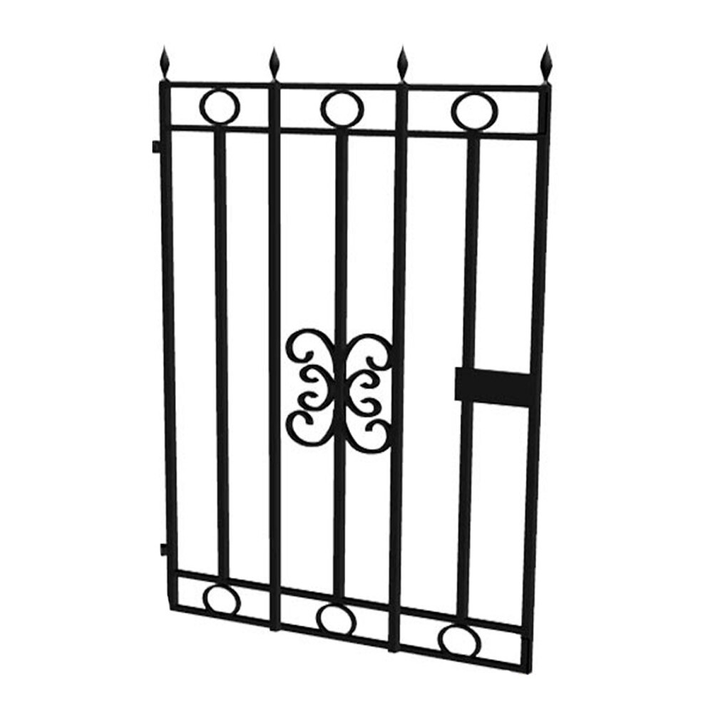 Изображение товара Распашная калитка с фигурными элементами 1,7 м черная Ювента стильное ограждение для дачи