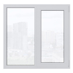 Пластиковое окно VEKA WHS Halo 60 1160х1200 мм 2 створки левая глухая правая поворотно-откидная двухкамерное серое - фото 4