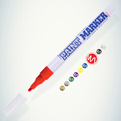 Маркер лаковый для промышленной графики MunHwa Paint Marker Slim красный грифель 2 мм - фото 7