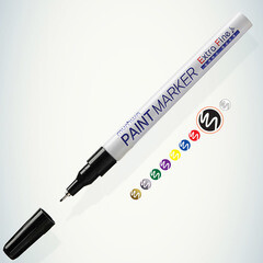 Маркер лаковый MunHwa Extra Fine черный грифель 1 мм - фото 3