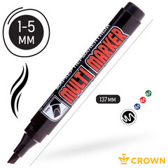 Маркер перманентный Crown Multi Marker Chisel черный грифель 1-5 мм - фото 2