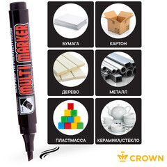 Маркер перманентный Crown Multi Marker Chisel черный грифель 1-5 мм - фото 5