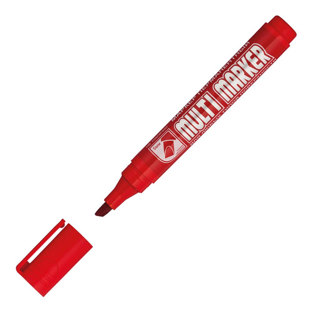 Изображение товара Маркер перманентный для разметки Crown Multi Marker Chisel красный грифель 5 мм