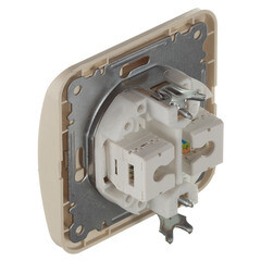 Розетка компьютерная Makel Mimoza встраиваемая бежевая 2хRJ45 (25036) - фото 2