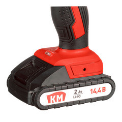 Дрель-шуруповерт аккумуляторная КМ 14,4 В 2 Ач Li-Ion 1 АКБ и ЗУ (CD-141) - фото 5