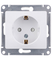 Розетка Systeme Electric Glossa встраиваемая белая со шторками (GSL000145) - фото 1