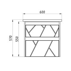 Тумба под раковину АСБ-Мебель Диана 60 см подвесная белая/дуб янтарный (12027) - фото 3