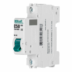 Автоматический выключатель модульный Dekraft ВА-101 1P 50А тип C 4,5 кА 220 В (11059DEK) - фото 3