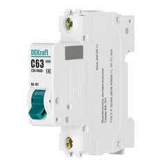 Автоматический выключатель модульный Dekraft ВА-101 1P 63А тип C 4,5 кА 220 В (11060DEK) - фото 3