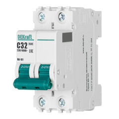 Автоматический выключатель модульный Dekraft ВА-101 2P 32А тип C 4,5 кА 220 В (11069DEK) - фото 2