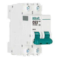 Автоматический выключатель модульный Dekraft ВА-101 2P 63А тип C 4,5 кА 220 В (11072DEK) - фото 3