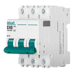 Автоматический выключатель модульный Dekraft ВА-101 3P 40А тип C 4,5 кА 400 В (11082DEK) - фото 3