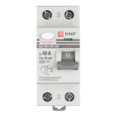 Изображение товара УЗО EKF PROxima ВД-100 40А 1P+N тип AC 30 мА 6 кА (elcb-2-6-40-30-em-pro)