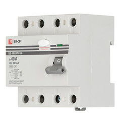 УЗО EKF PROxima ВД-100 40А 3P+N тип AC 300 мА 4,5 кА (elcb-4-40-300-em-pro) - фото 3