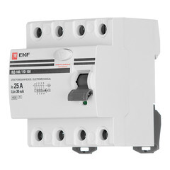УЗО EKF PROxima ВД-100 25А 3P+N тип AC 30 мА 4,5 кА (elcb-4-25-30-em-pro) - фото 3