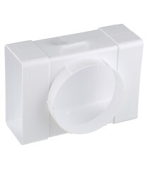 Изображение товара Соединитель Т-образный пластиковый для плоских воздуховодов 60х120 мм с круглыми d100 мм