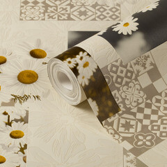 Обои вспененный винил на бумажной основе Sonet Ромашки 901304 (0,53х10 м) - фото 1