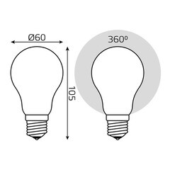 Лампа светодиодная филаментная Gauss E27 2700К 10 Вт 820 Лм 175-240 В груша матовая - фото 7