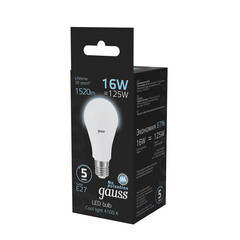 Лампа светодиодная Gauss E27 4100К 16 Вт 1520 Лм 175-240 В груша тонированная - фото 6