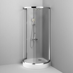 Душевой уголок AM.PM Like хром 95х95х190 см полукруг стекло прозрачное 5 мм (W83G-333-095CT) - фото 4