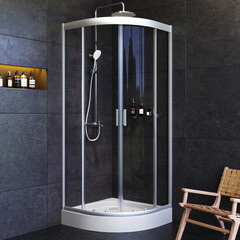 Душевой уголок AM.PM Gem серебро 80х80х190 см полукруг стекло прозрачное 5 мм (W90G-401-080WT) - фото 2