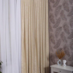 Штора жаккард бежевая 200х270 см Mona Liza Флора (МЛ717/С1) - фото 2