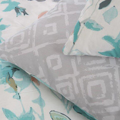 Комплект постельного белья 1,5-спальный бязь Melissa Ista мятно-серый с простыней 150х215 см - фото 3