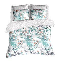 Изображение товара Комплект постельного белья 2-спальный бязь Melissa Ista мятно-серый с простыней 180х215 см