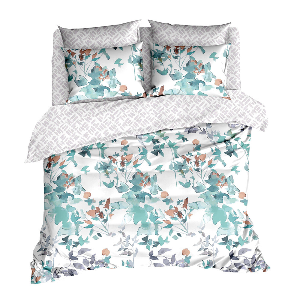 Изображение товара Комплект постельного белья из бязи Melissa Ista двухспальный мятно-серый 180x215 см