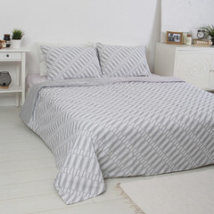 Комплект постельного белья 2-спальный бязь Melissa Main серый с простыней 180х215 см - фото 2