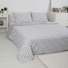 Комплект постельного белья Евро бязь Melissa Main серый с простыней 200х215 см - фото 2