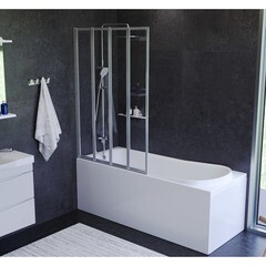 Шторка на ванну складная 100х140х0,4 см профиль хром AM.PM Like (W80BS-100-140CT) - фото 5