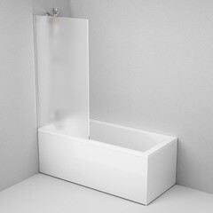 Шторка на ванну неподвижная 80х140х0,8 см профиль хром AM.PM Gem (W90BS-080-140CM) - фото 3