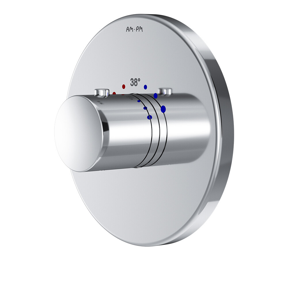 Изображение товара Смеситель термостатический для душа без излива AM.PM Like с переключателем без лейки (F8075500) Изображение товара Смеситель термостатический для душа без излива AM.PM Like с переключателем без лейки (F8075500)