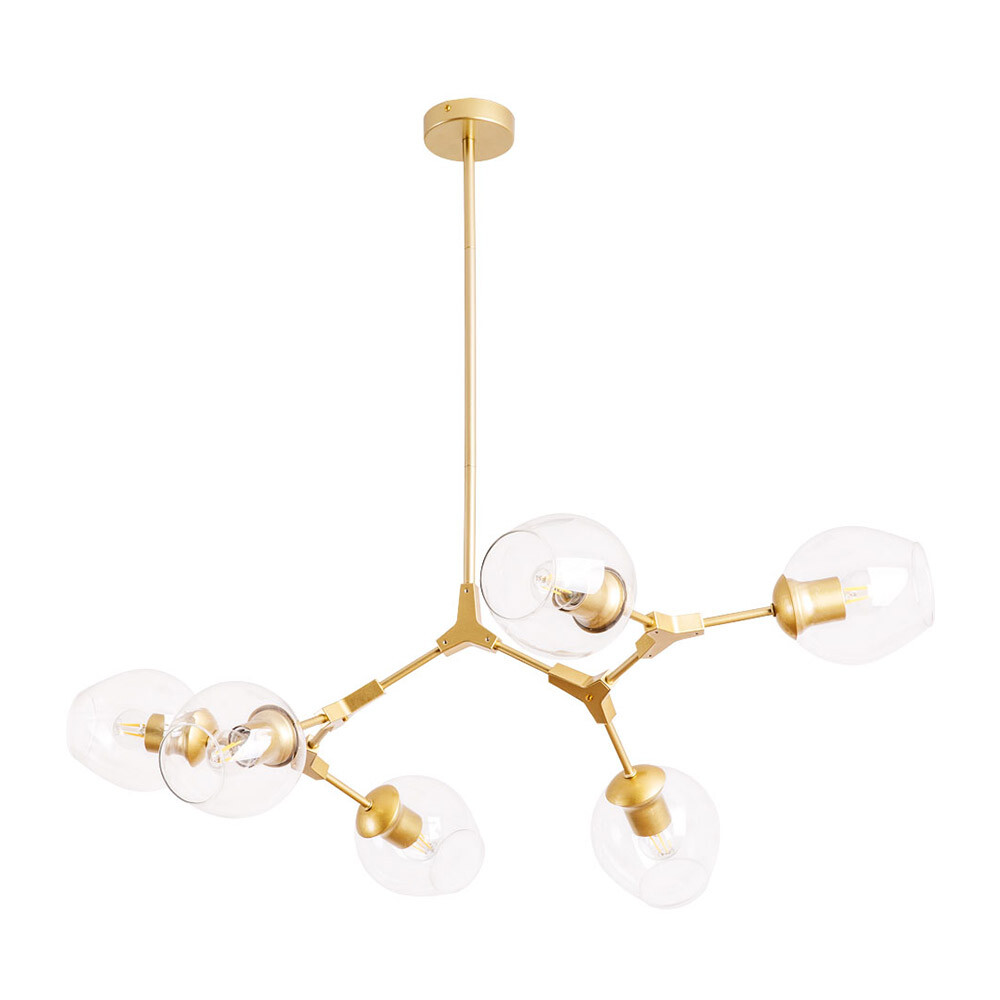 Изображение товара Люстра потолочная Arte Lamp Yuka с 6 лампами стиль ар-деко, золото