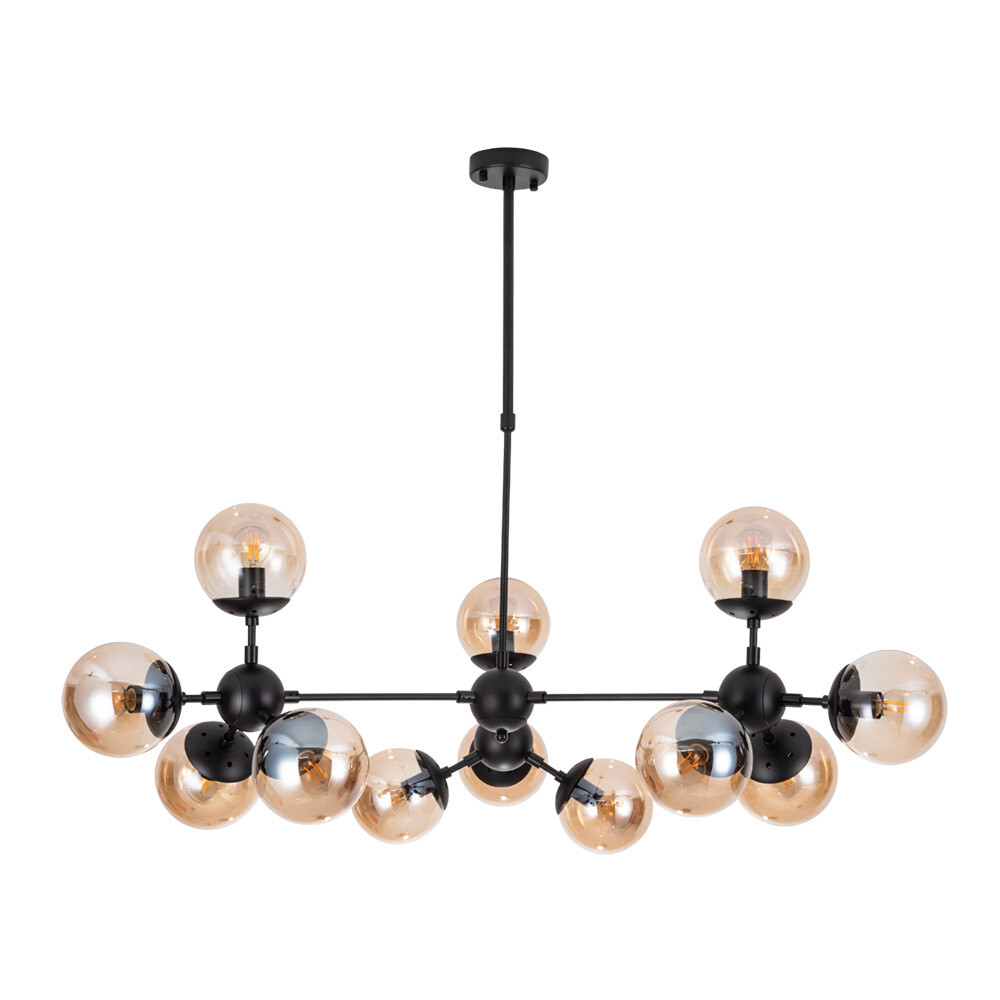 Изображение товара Люстра потолочная Arte Lamp Bolla E14 24 кв.м стиль Ар-деко черный бежевый стекло
