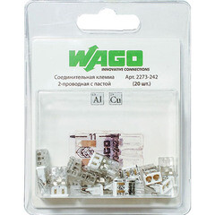 Изображение товара Клемма на 2 провода Wago 2273-242 0,5-2,5 кв. мм самозажимная с пастой (20 шт.)