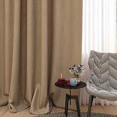 Штора жаккард оливковая 140х260 см Belezza Toledo (6122408) - фото 1