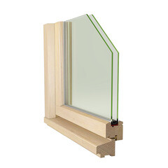 Окно деревянное Timber&style 1000х1000х45 мм 2 створки левая глухая правая поворотная - фото 3