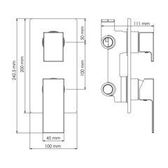 Смеситель для душа встраиваемый WasserKraft Abens однорычажный черный (2071) - фото 3