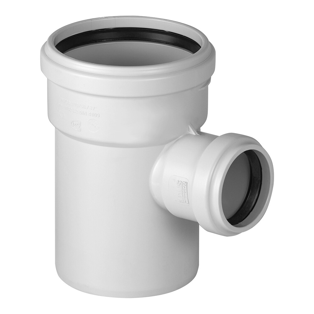Изображение товара Тройник Pro Aqua Stilte Plus d110х58 мм 87° пластиковый для внутренней канализации