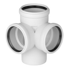 Крестовина Ostendorf SKED d110х110х110 мм 87° пластиковая бесшумная для внутренней канализации (335910) - фото 1