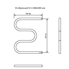 Полотенцесушитель водяной MyFrea М-1 600х500 мм м-образный хром - фото 4