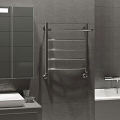 Полотенцесушитель водяной MyFrea MyLondon 600х500 мм лесенка с полкой хром - фото 2