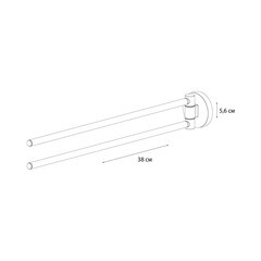 Полотенцедержатель Fixsen Hotel 380 мм двойной поворотный на шуруп металл хром (FX-31002A) - фото 6