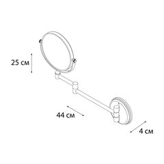 Зеркало косметическое настенное d150 мм с увеличением хром Fixsen Hotel FX-31021 - фото 3