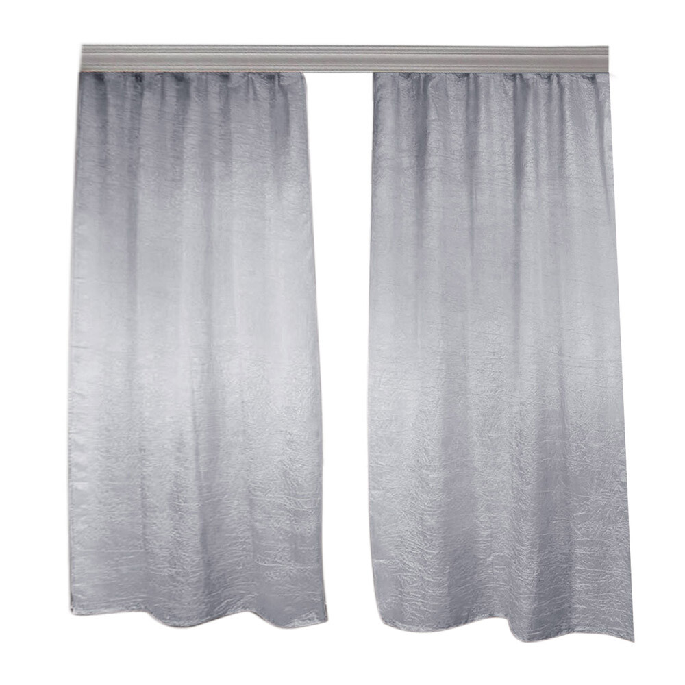Изображение товара Штора тафта серая 135х260 см Casa Conforte Тергалет (2 шт.)