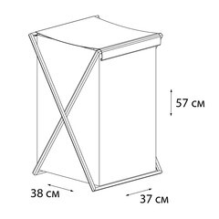 Корзина для белья Fixsen Laundry 380х570х370 мм 80 л складная серая (FX-1023) - фото 5